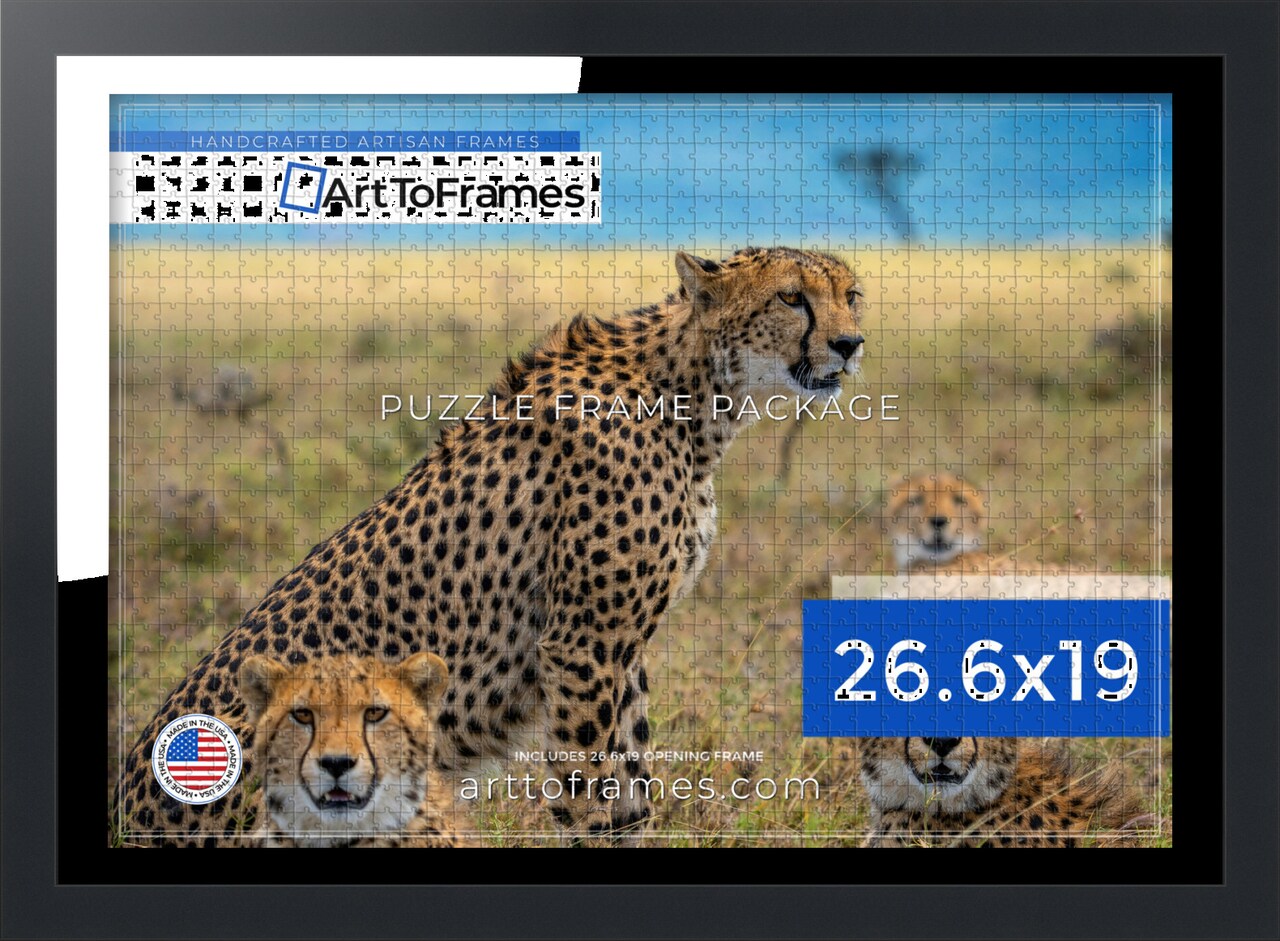 ArtToFrames 26.6x19 INCH / 68x48 CM Puzzle Frame for 1000 piece Puzzles.This 1.25 Inch Custom MDF Frame for Puzzles Comes with Economy Acrylic, Available in Multiple Colors